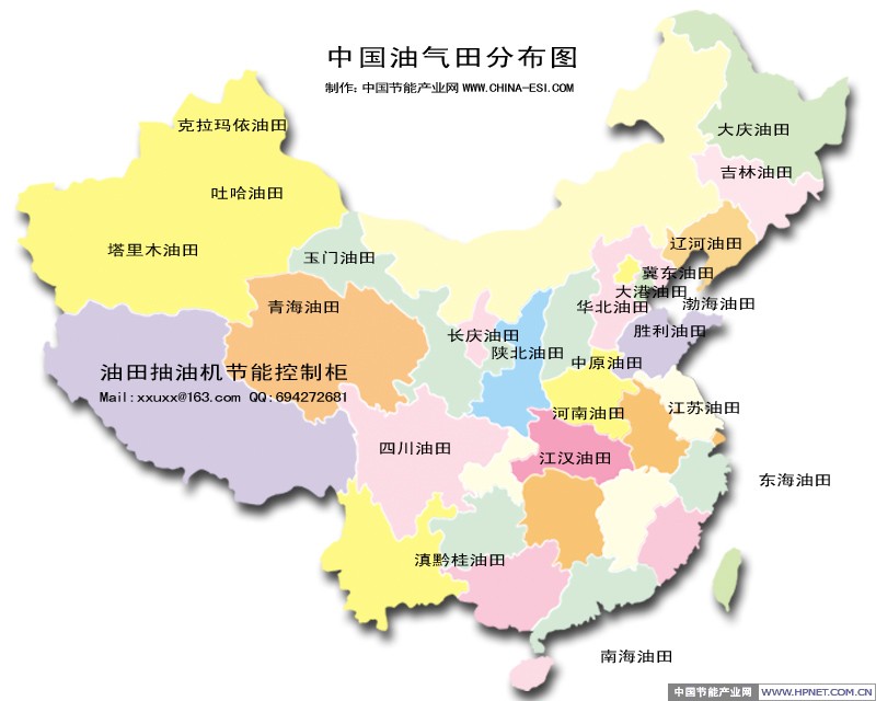 中国油气田分布图 中国油气田分布图